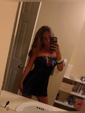 Runaway the Label Satin Blue Mini Dress with Buckle Detail